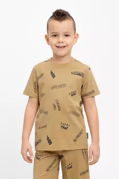 Футболка для мальчиков CROCKID, КР 302304, цвет - коричневый