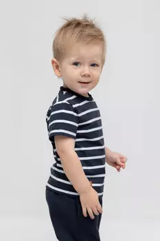 Футболка для мальчиков CROCKID, КР 302374, цвет - темно-синий