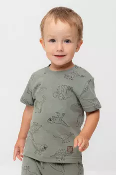 Футболка для мальчиков CROCKID, КР 302374, цвет - зеленый