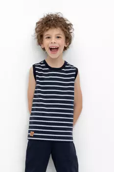 Футболка для мальчиков CROCKID, КР 302382, цвет - темно-синий