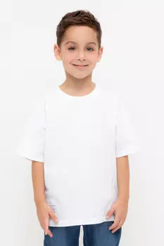 Футболка для мальчиков CROCKID, КР 302401, цвет - белый