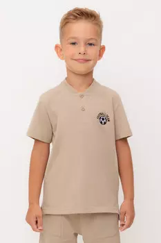Футболка для мальчиков CROCKID, КР 302405-1, цвет - бежевый