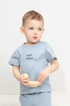 Футболка для мальчиков CROCKID, КР 302449, цвет - синий