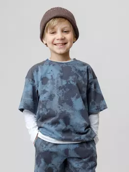 Футболка для мальчиков CROCKID, КР 302462, цвет - синий