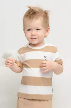 Футболка для мальчиков CROCKID, КР 302471, цвет - бежевый