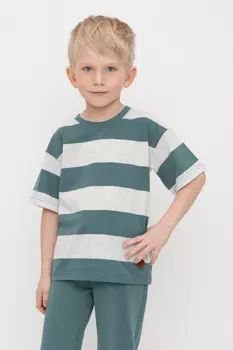 Футболка для мальчиков CROCKID, КР 302475, цвет - зеленый