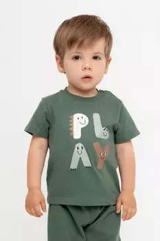 Футболка для мальчиков CROCKID, КР 302536, цвет - зеленый