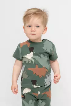 Футболка для мальчиков CROCKID, КР 302537, цвет - зеленый