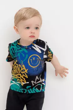 Футболка для мальчиков CROCKID, КР 302537, цвет - черный3