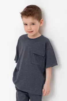 Футболка для мальчиков CROCKID, КР 302590, цвет - темно-синий