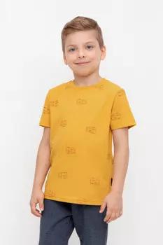 Футболка для мальчиков CROCKID, КР 302594, цвет - горчица