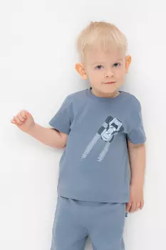 Футболка для мальчиков CROCKID, КР 302608, цвет - голубой