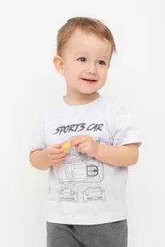 Футболка для мальчиков CROCKID, КР 302628, цвет - светло-серый5