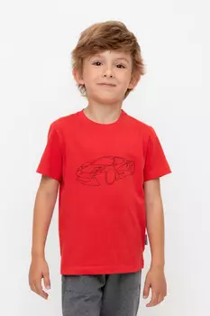 Футболка для мальчиков CROCKID, КР 302633, цвет - красный