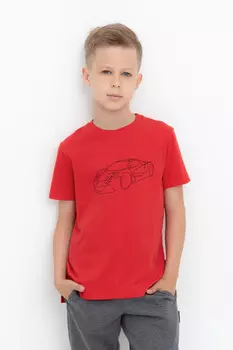 Футболка для мальчиков CROCKID, КР 302633, цвет - красный