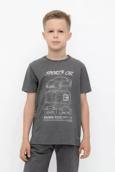 Футболка для мальчиков CROCKID, КР 302634, цвет - темно-серый