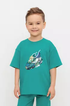 Футболка для мальчиков CROCKID, КР 302652, цвет - зеленый