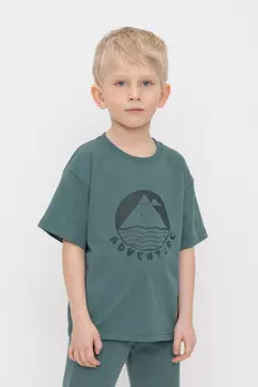 Футболка для мальчиков CROCKID, КР 302655, цвет - зеленый