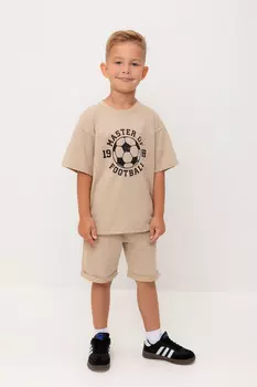 Футболка для мальчиков CROCKID, КР 302688-1, цвет - бежевый