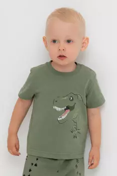 Футболка для мальчиков CROCKID, КР 302700, цвет - хаки