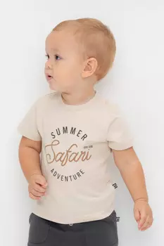 Футболка для мальчиков CROCKID, КР 302704, цвет - бежевый