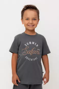 Футболка для мальчиков CROCKID, КР 302704, цвет - темно-серый