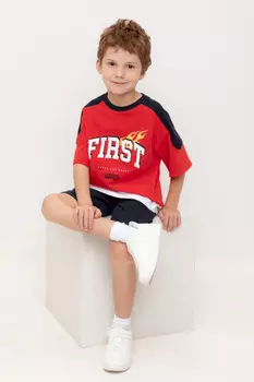 Футболка для мальчиков CROCKID, КР 302711, цвет - красный
