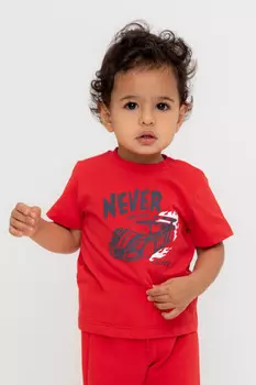 Футболка для мальчиков CROCKID, КР 302719, цвет - красный