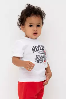 Футболка для мальчиков CROCKID, КР 302719, цвет - белый