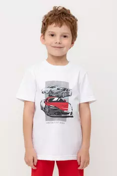 Футболка для мальчиков CROCKID, КР 302721, цвет - белый