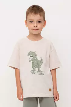 Футболка для мальчиков CROCKID, КР 302725, цвет - бежевый