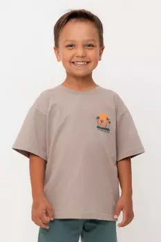 Футболка для мальчиков CROCKID, КР 302732-1, цвет - коричневый
