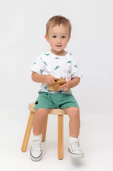 Футболка для мальчиков CROCKID, КР 302737, цвет - белый