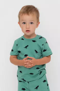 Футболка для мальчиков CROCKID, КР 302737, цвет - зеленый