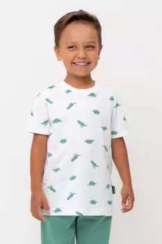 Футболка для мальчиков CROCKID, КР 302737-1, цвет - белый