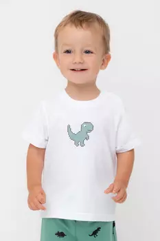 Футболка для мальчиков CROCKID, КР 302738, цвет - белый