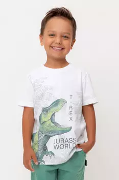 Футболка для мальчиков CROCKID, КР 302739-1, цвет - белый