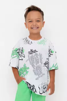 Футболка для мальчиков CROCKID, КР 302742-1, цвет - светло-серый5