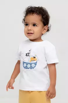 Футболка для мальчиков CROCKID, КР 302749, цвет - белый