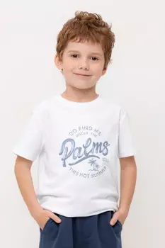 Футболка для мальчиков CROCKID, КР 302751, цвет - белый