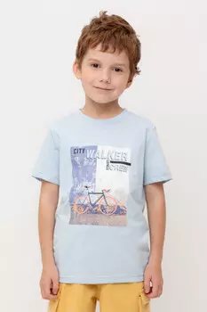 Футболка для мальчиков CROCKID, КР 302751-1, цвет - голубой