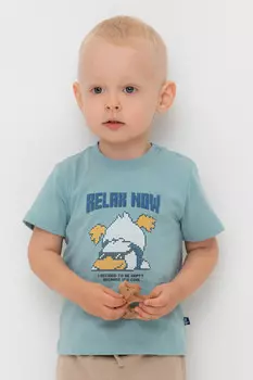 Футболка для мальчиков CROCKID, КР 302756, цвет - голубой