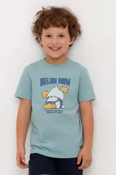 Футболка для мальчиков CROCKID, КР 302756, цвет - голубой