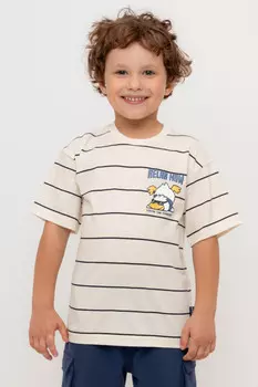 Футболка для мальчиков CROCKID, КР 302757-1, цвет - сахар