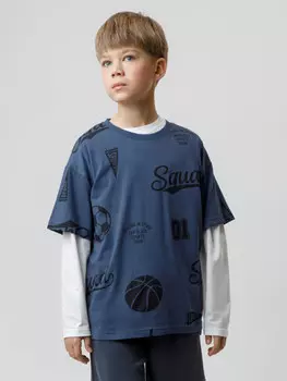 Футболка для мальчиков CROCKID, КР 302792, цвет - синий