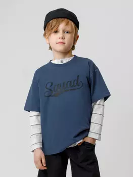 Футболка для мальчиков CROCKID, КР 302793, цвет - синий