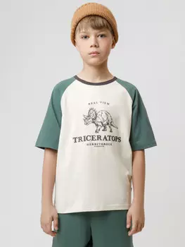 Футболка для мальчиков CROCKID, КР 302849, цвет - бежевый