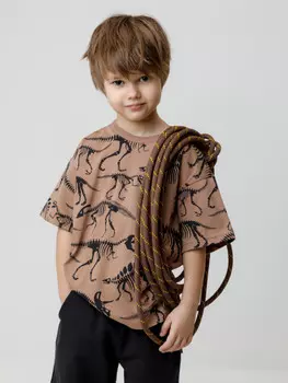 Футболка для мальчиков CROCKID, КР 302852, цвет - кофейный