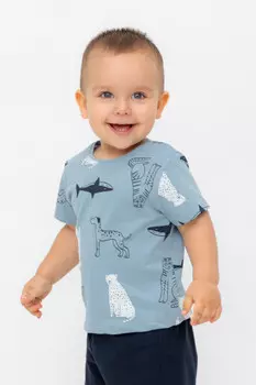 Футболка для новорожденных CROCKID, К 301155, цвет - синий