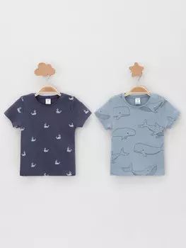 Футболка для новорожденных CROCKID, К 301156-2уп, цвет - синий